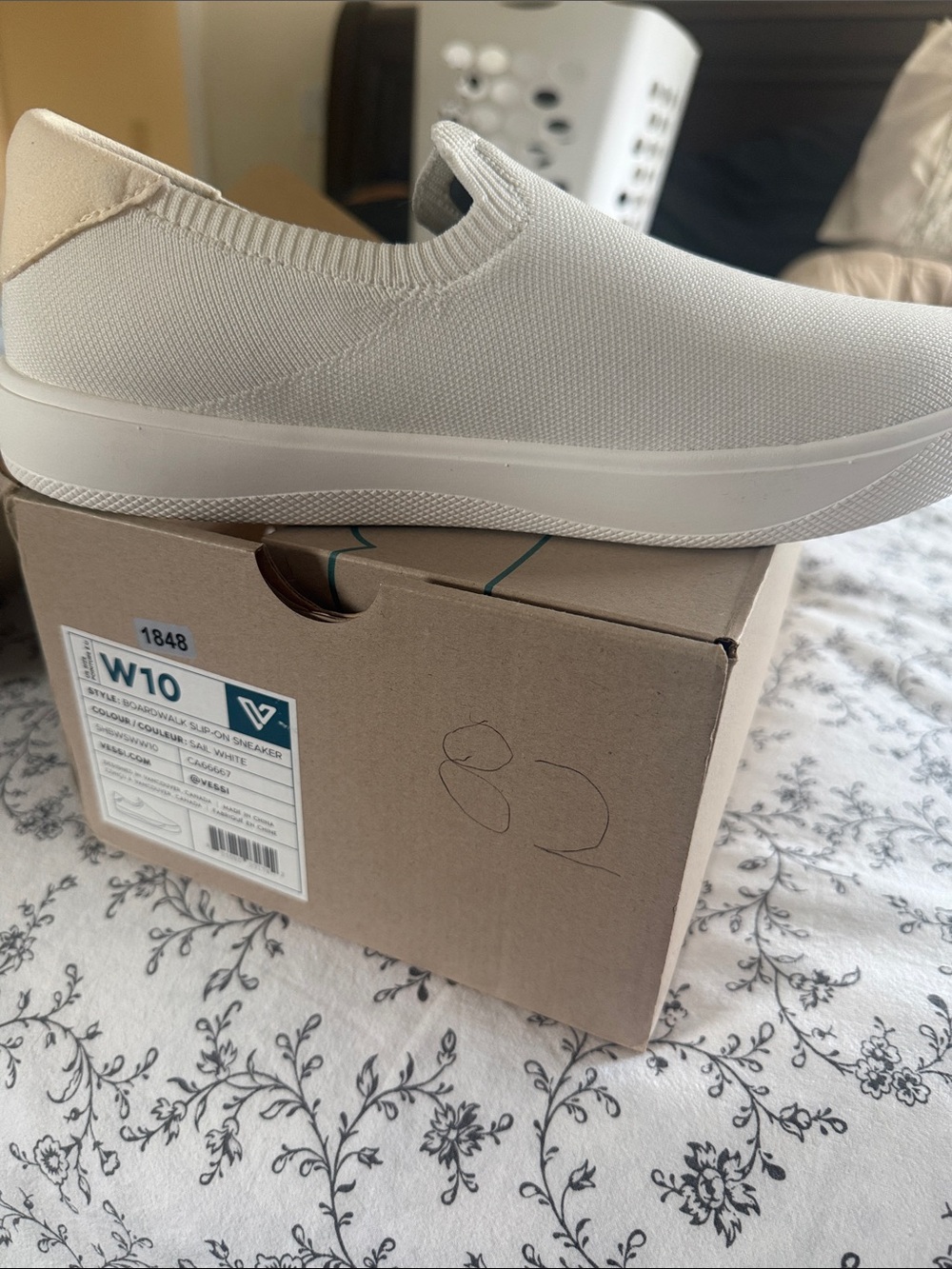 Vessi Women’s Slip-On Waterproof shoes in Off-White and Cream
